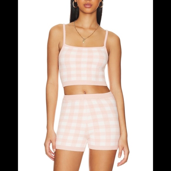 L*Space Francie Top & Short Set Spring Fling Gingham Pink White Size S - NWT,All Products : American Fashion Style Bags On Sale